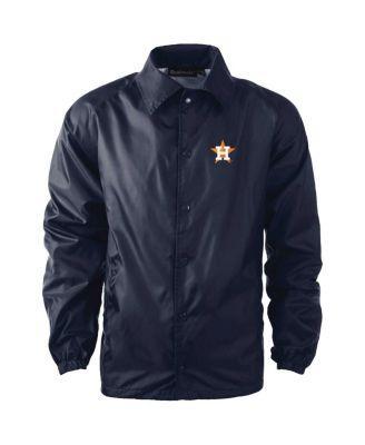 Men's Dunbrooke  Navy Houston Astros Coach's Raglan Full-Snap Windbreaker Jacket, Size: Medium, Blue Product Image