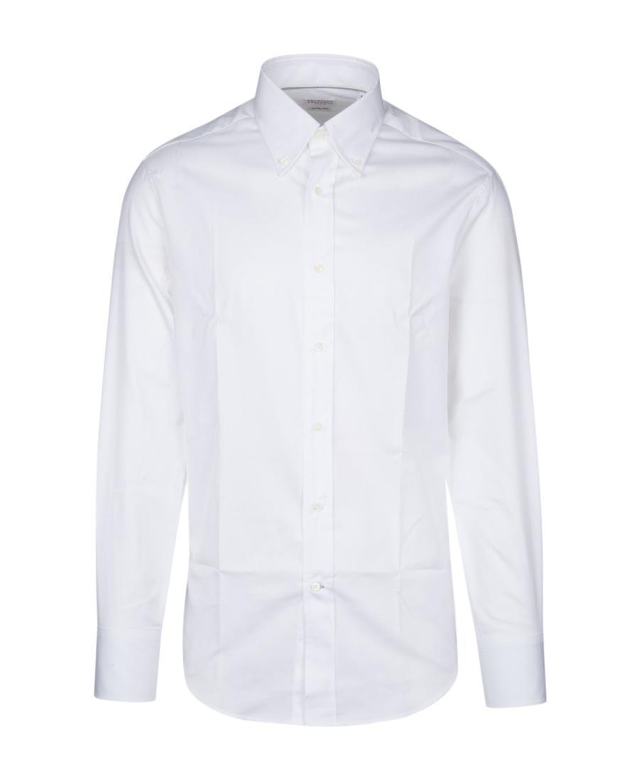 BRUNELLO CUCINELLI Long-sleeved Lapel Shirt In White Product Image