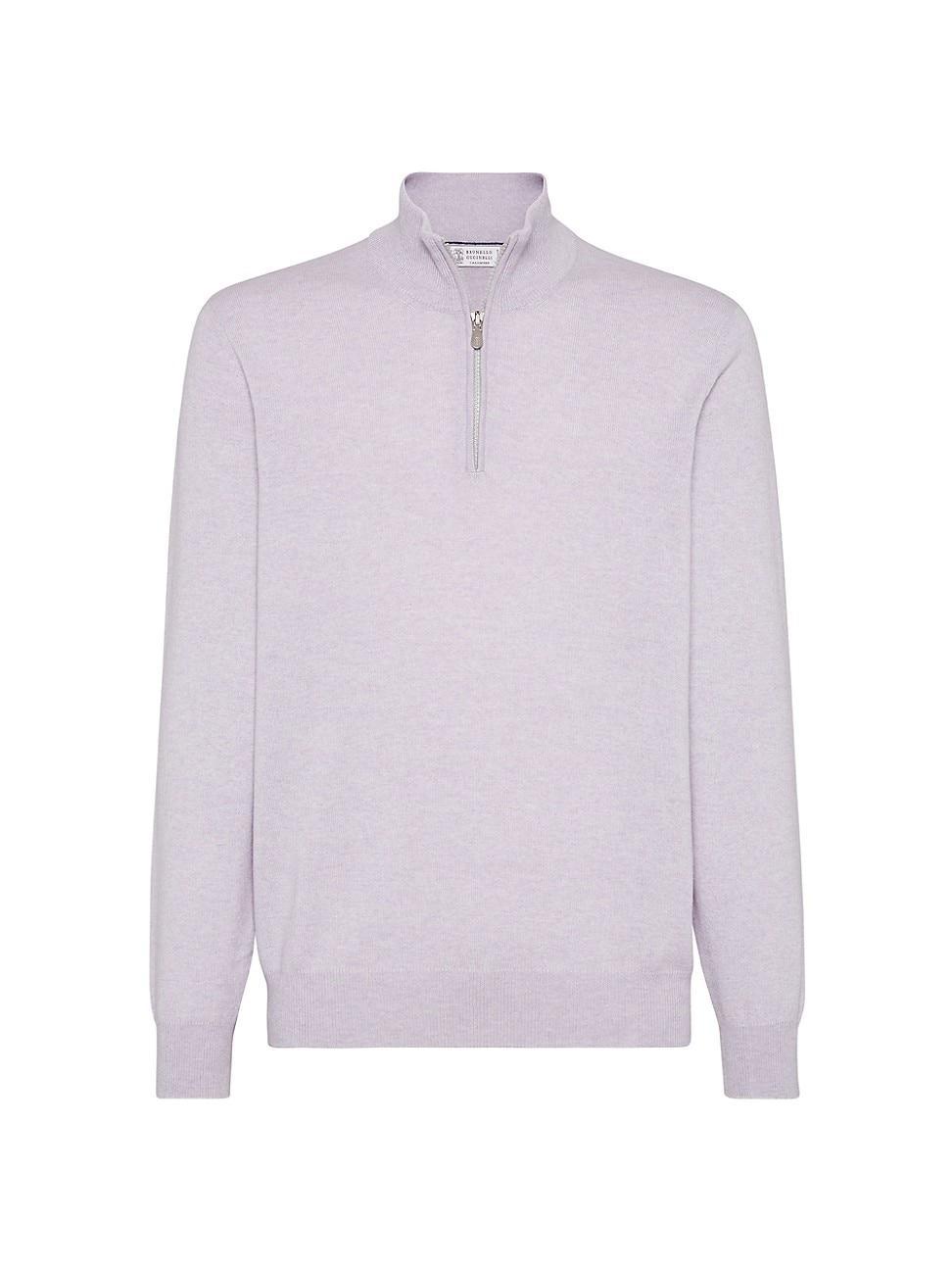 Mens Cashmere Turtleneck Sweater with Half Zip Product Image