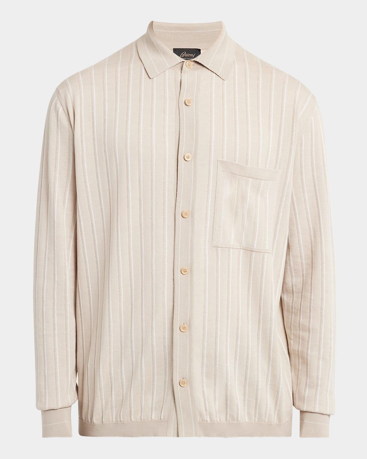 Mens Long Sleeve Striped Shirt Product Image
