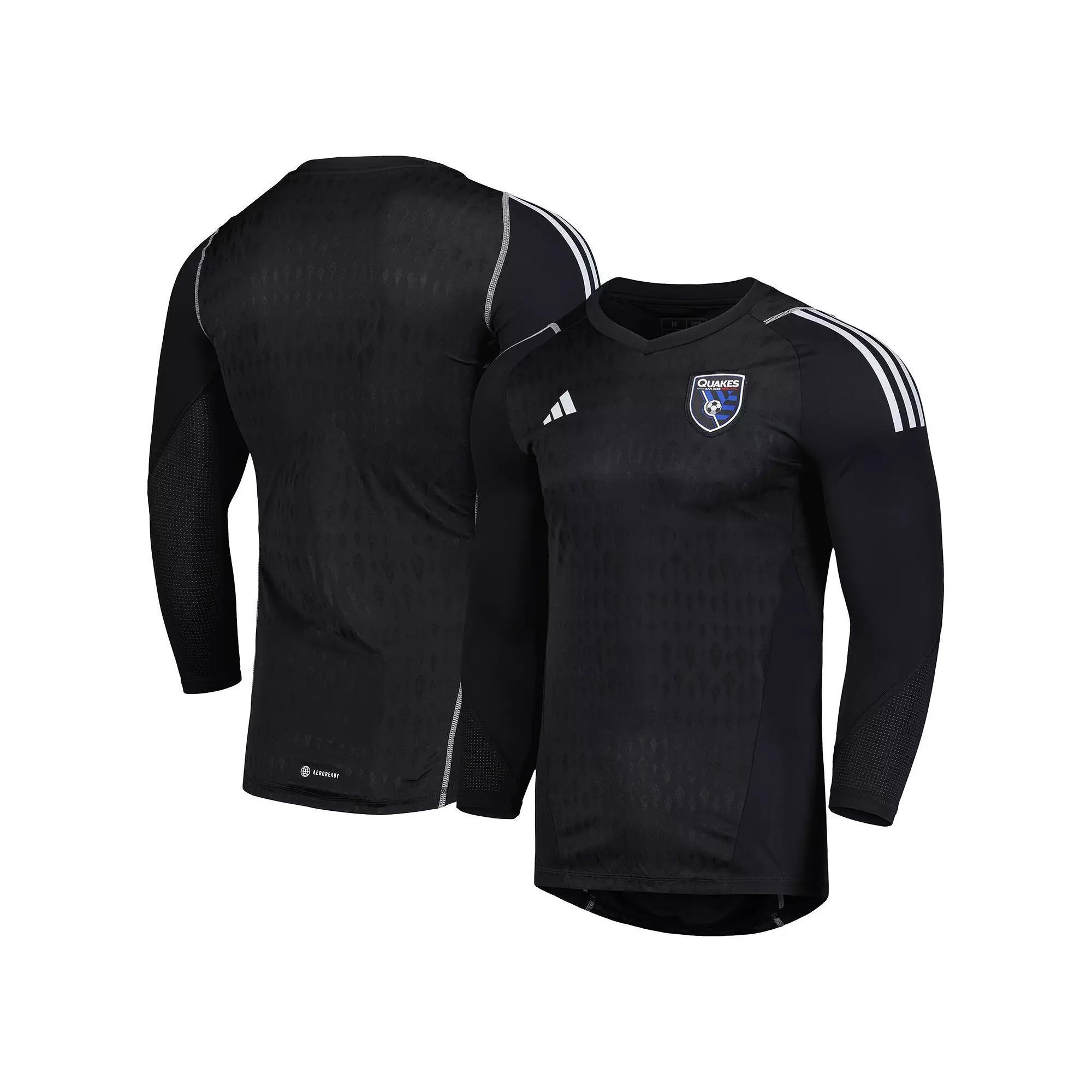 Mens adidas Black San Jose Earthquakes 2023 Goalkeeper Long Sleeve Replica Jersey Product Image