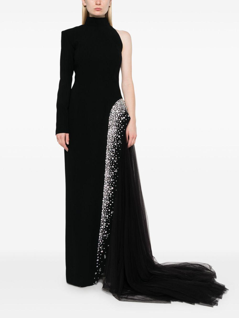 crystal-embellished crepe dress Product Image