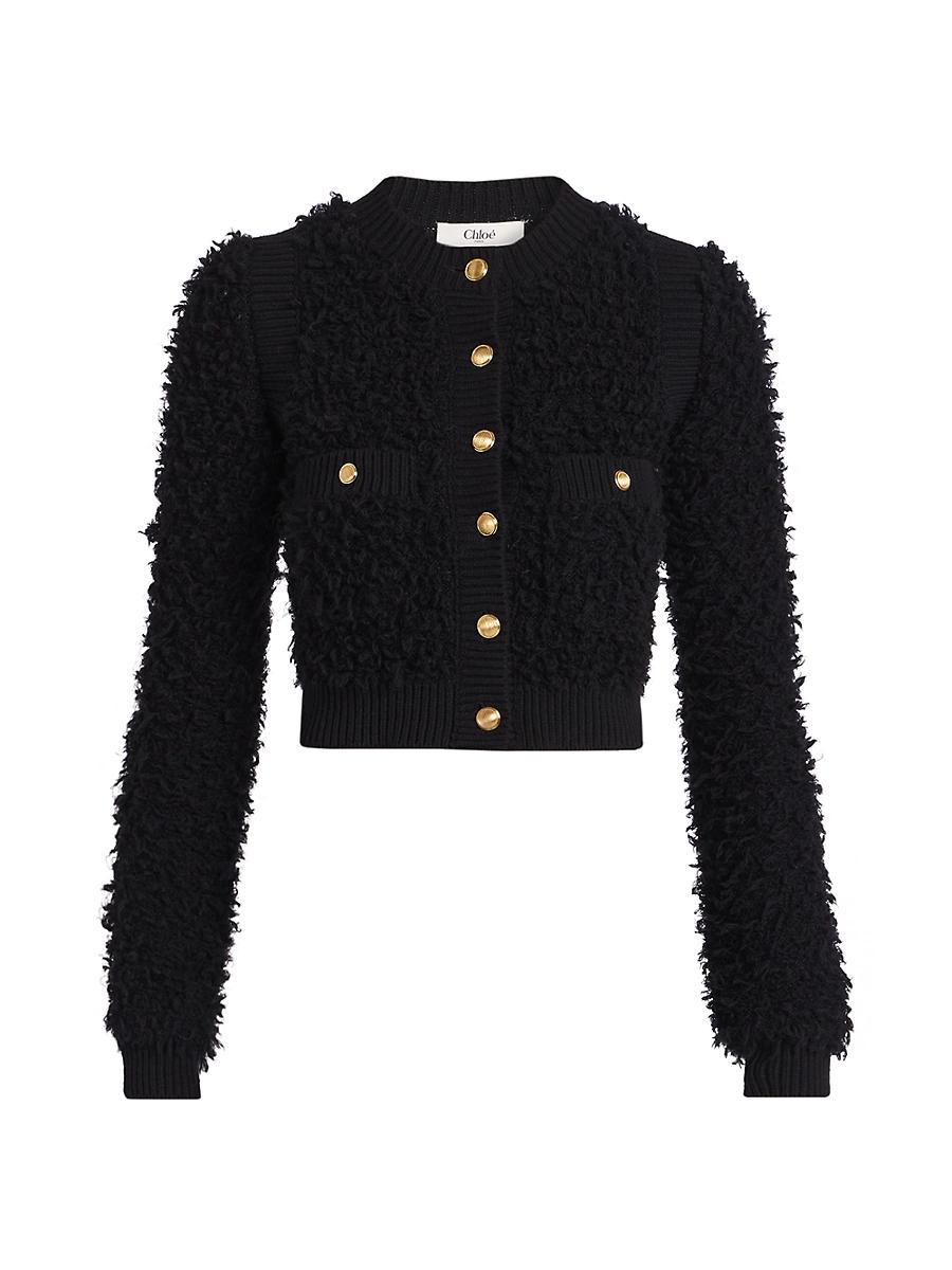 Womens Wool-Blend Knit Cardigan Product Image