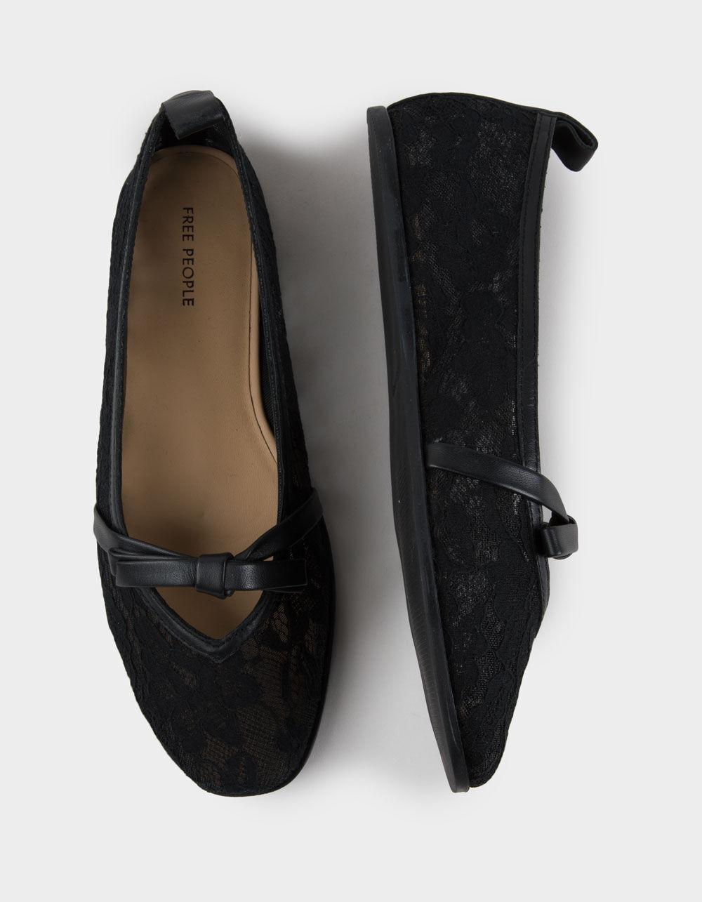 FREE PEOPLE Mesh Mania Bow Womens Flats - BLACK Product Image