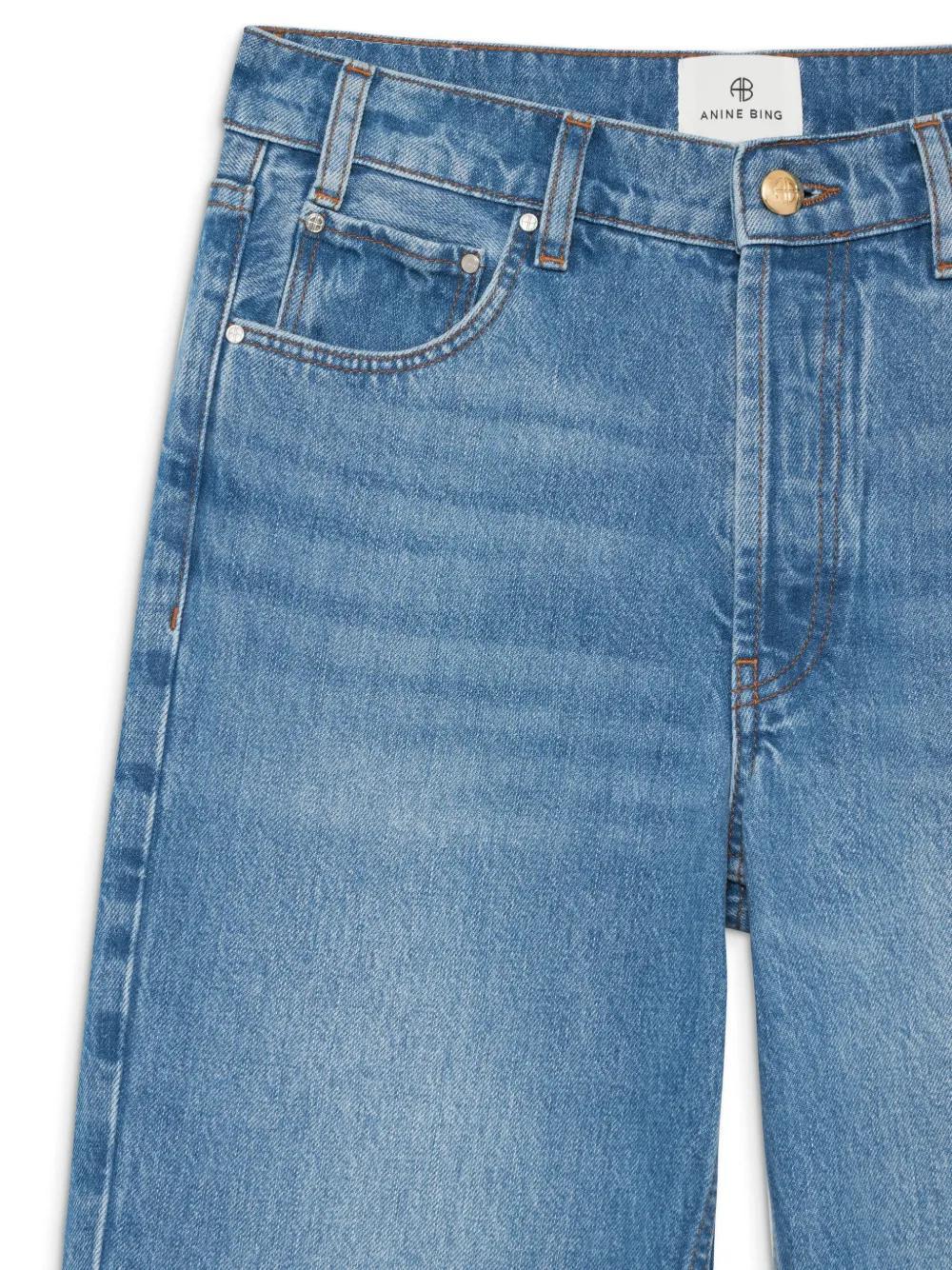 mid-wash wide-leg jeans Product Image