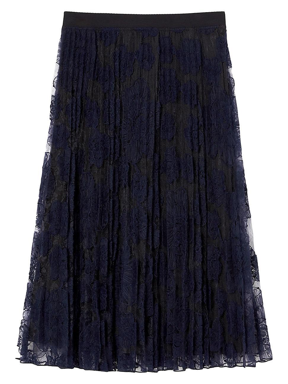 Womens Massa Pleated Lace Midi-Skirt Product Image