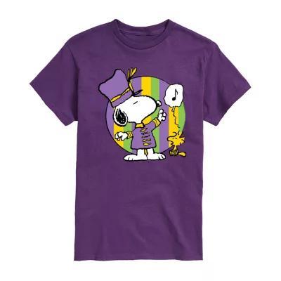 Juniors Womens Crew Neck Short Sleeve Peanuts Snoopy Graphic T-Shirt Product Image