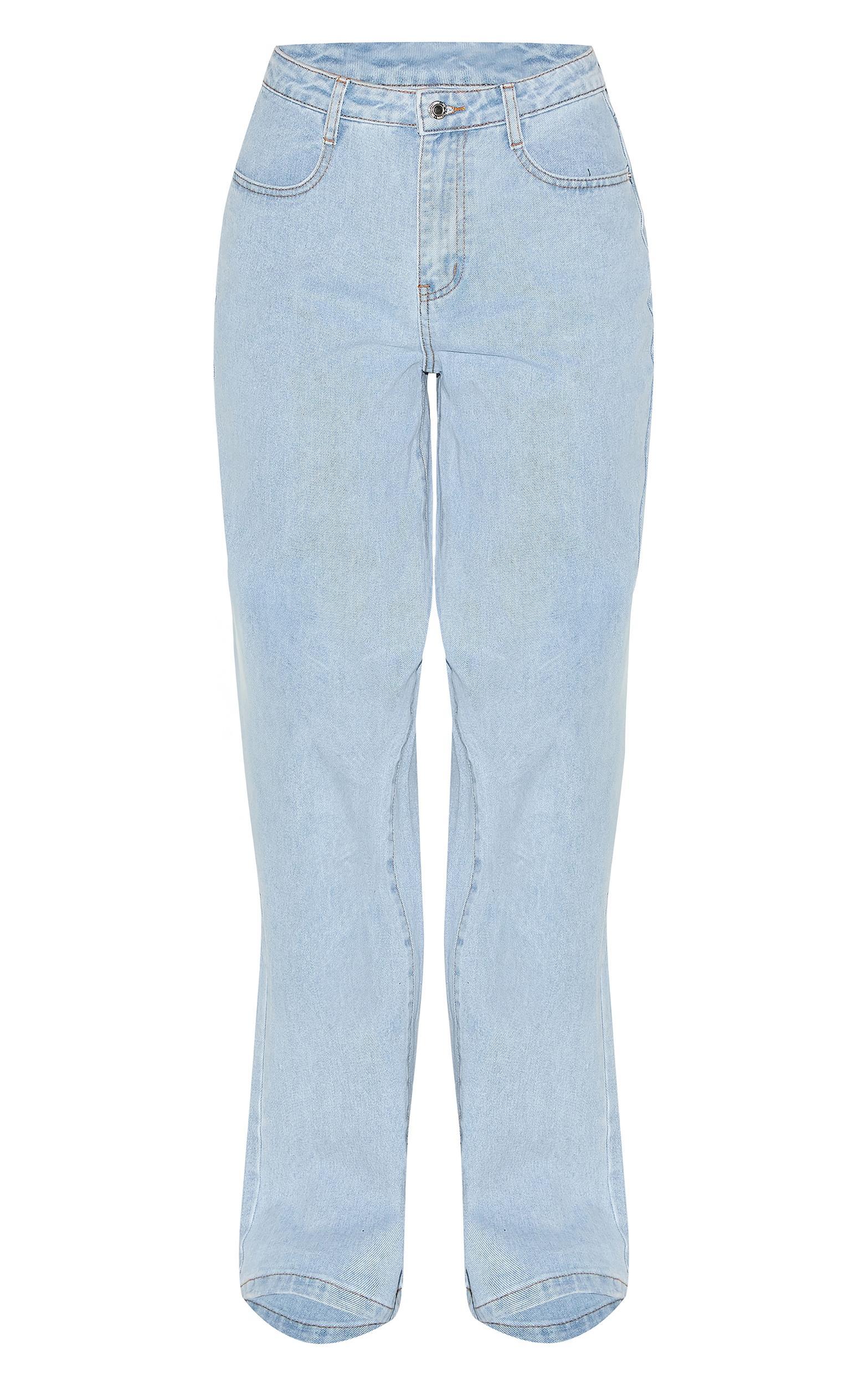 Tall Light Blue Wash High Waist Wide Leg Jeans Product Image