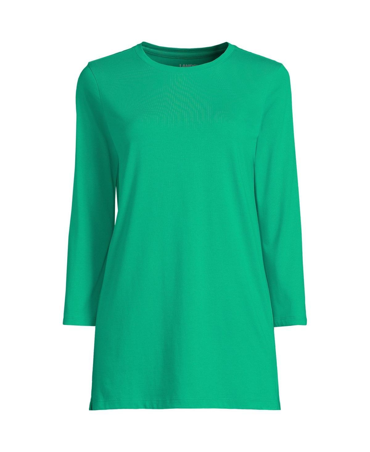 Women's Lands' End Supima Cotton Crewneck Tunic, Size: XL, Fresh Ivory Product Image
