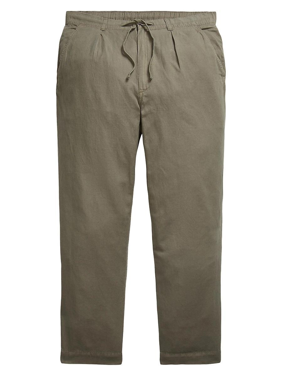 Mens Relaxed-Fit Linen-Cotton Pants Product Image