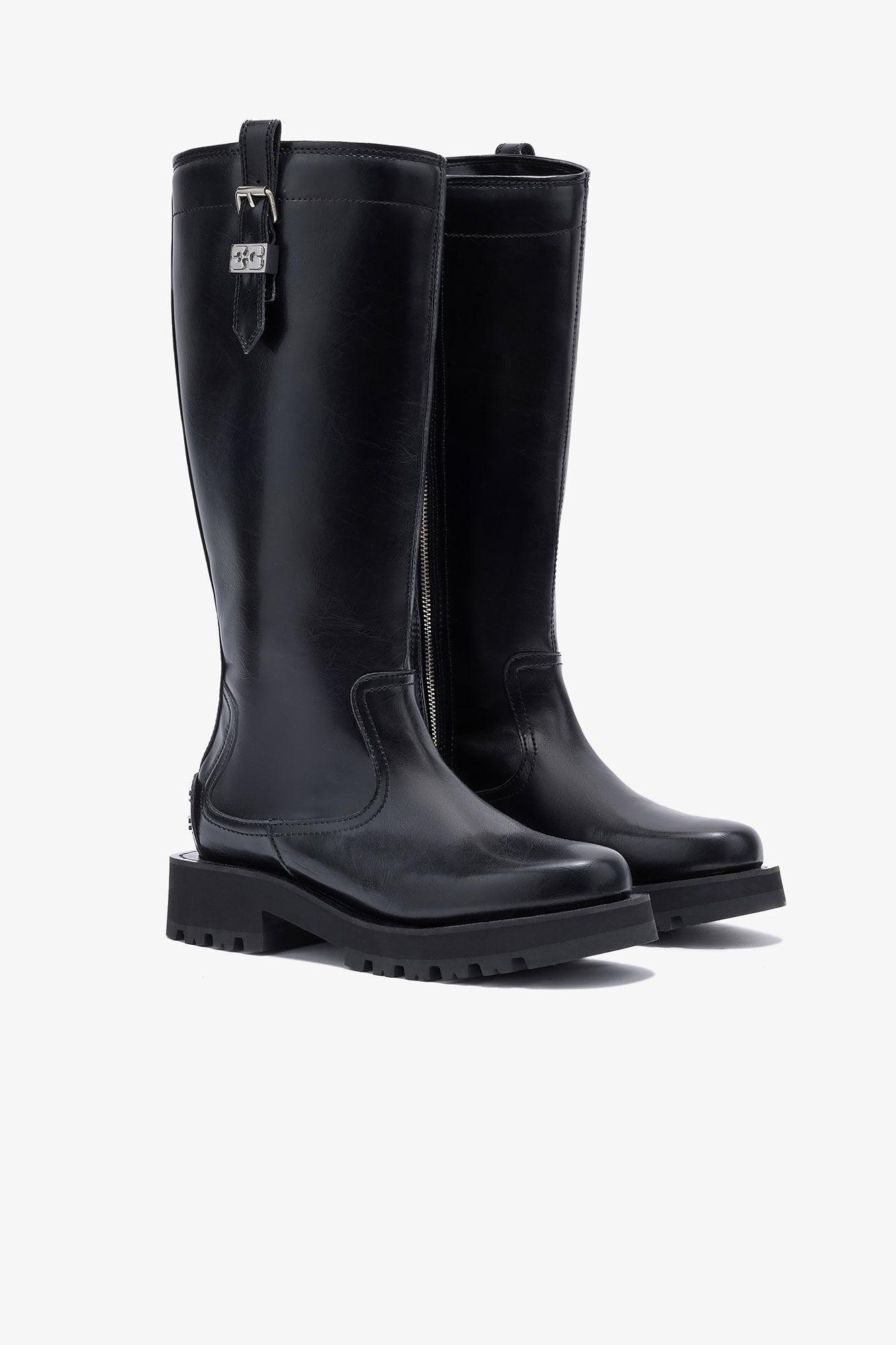 Black Oleatex High Boots Product Image