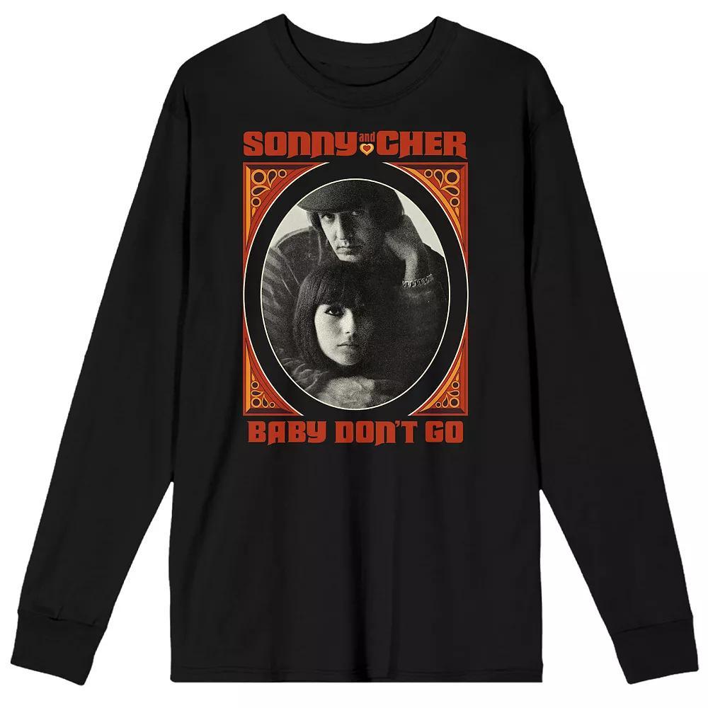 Men's Sonny & Cher Baby Don't Go Long Sleeve Graphic Tee, Size: XXL, Black Product Image