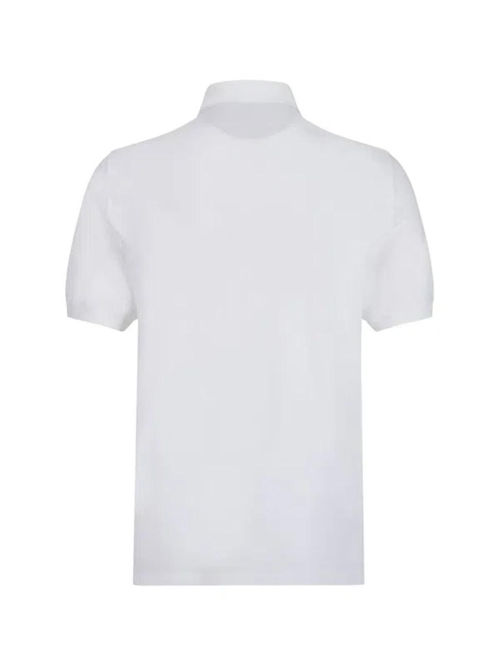 BRUNELLO CUCINELLI Ribbed Collar Polo Shirt In White Product Image