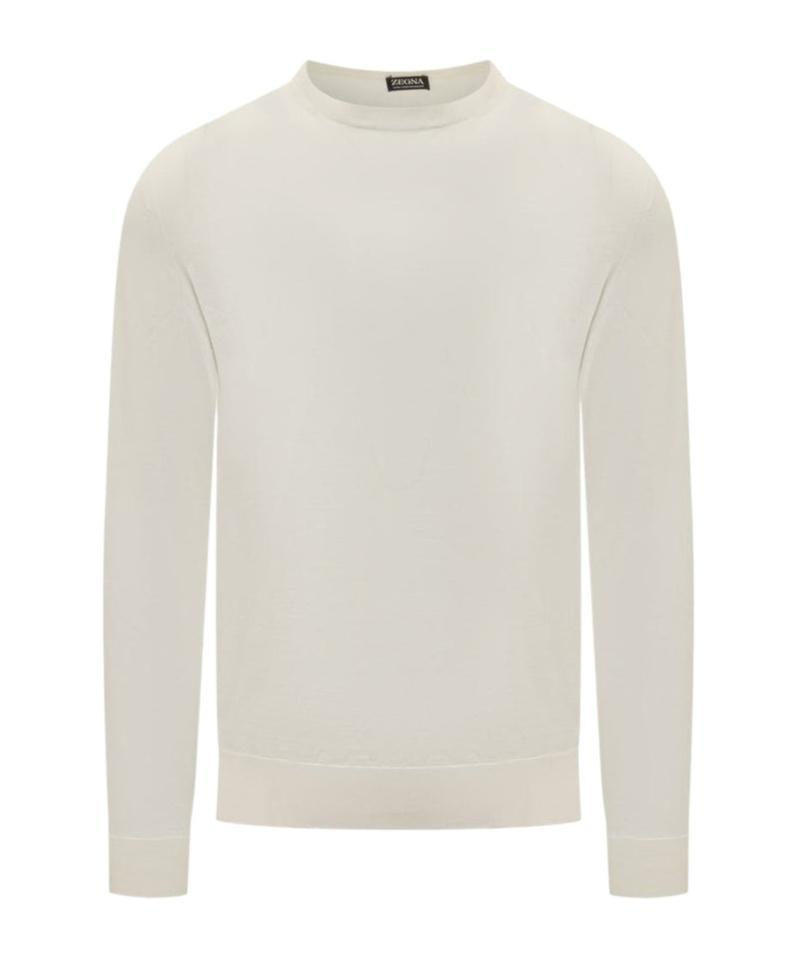 ZEGNA Z  Long Sleeeved Crewneck T-shirt In White Product Image