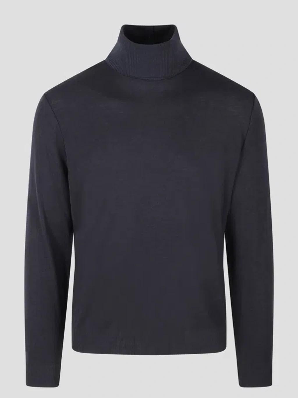 HERNO Turtle Neck Sweater In Blue Product Image