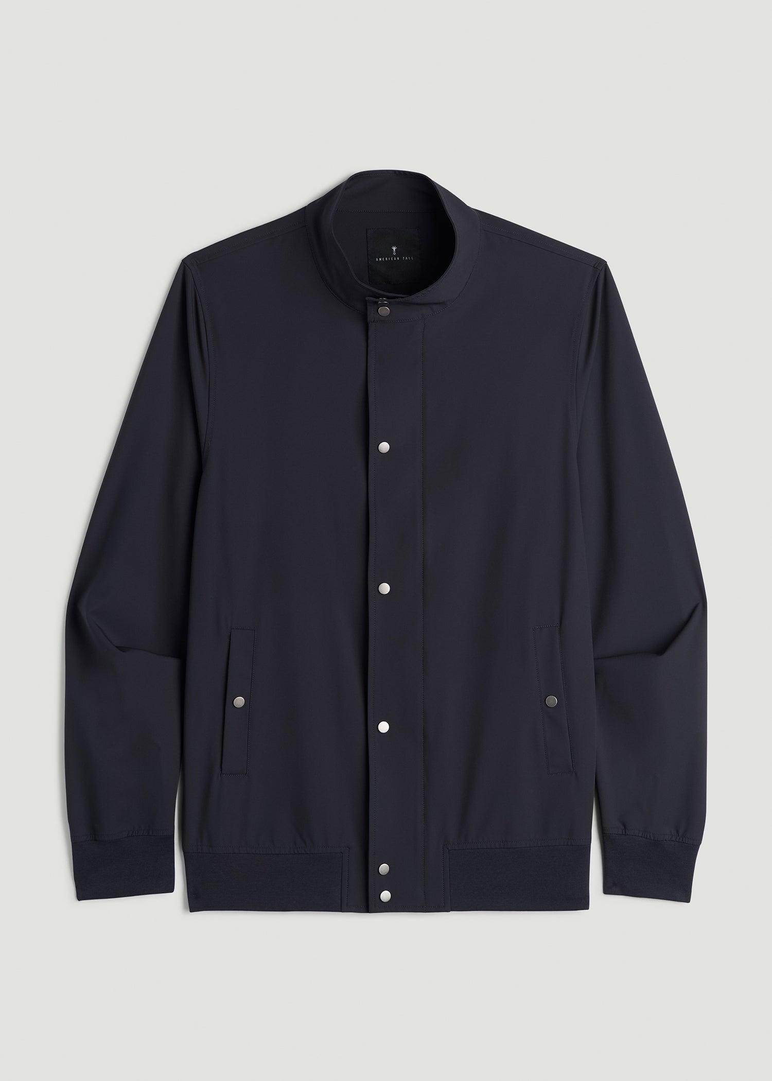 Motion Bomber Jacket for Tall Men in Deep Navy Product Image