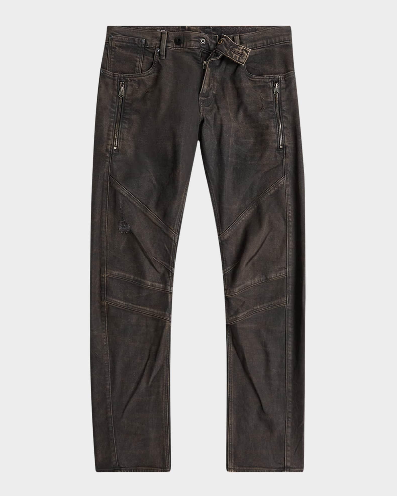 Mens Moto Cross 3D Zip Slim Jeans Product Image
