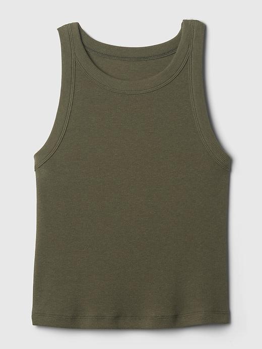Modern Rib Cropped Halter Top Product Image