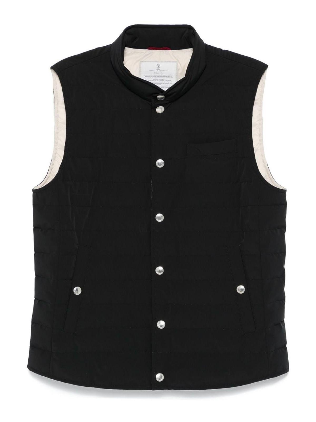 BRUNELLO CUCINELLI Quilted Shell Down Gilet In Black Product Image