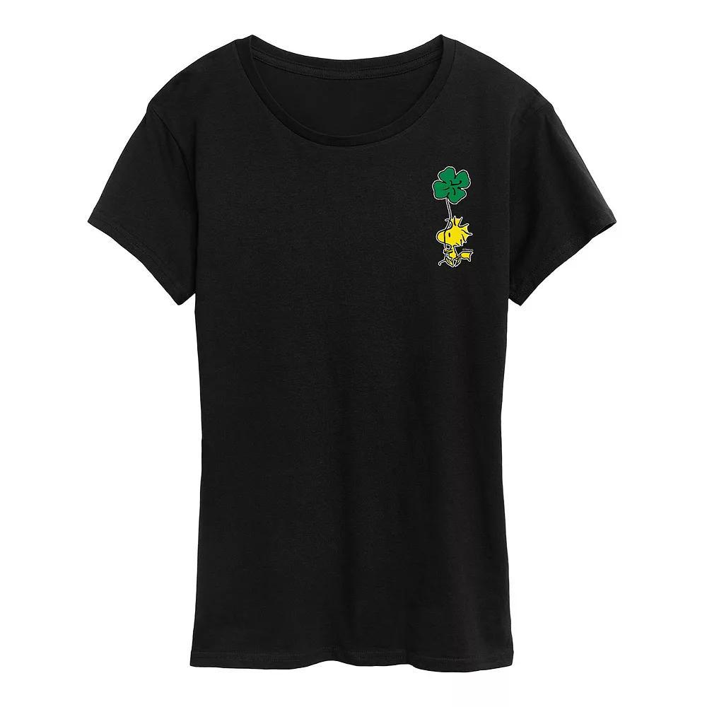 Womens Peanuts Woodstock Clover Graphic Tee Heather Grey Product Image