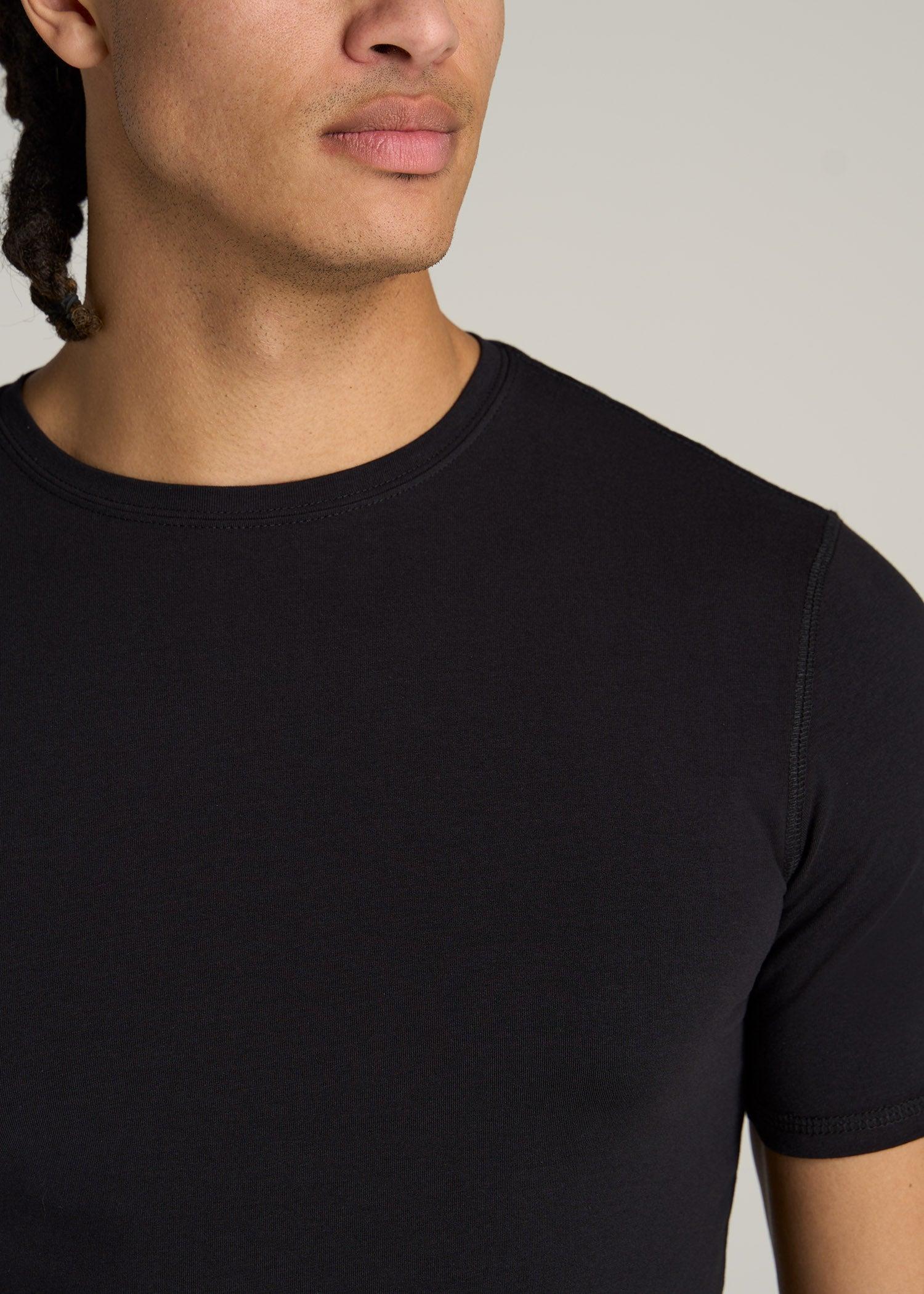 The Essential SLIM-FIT Crewneck Tee for Tall Men in Black Product Image