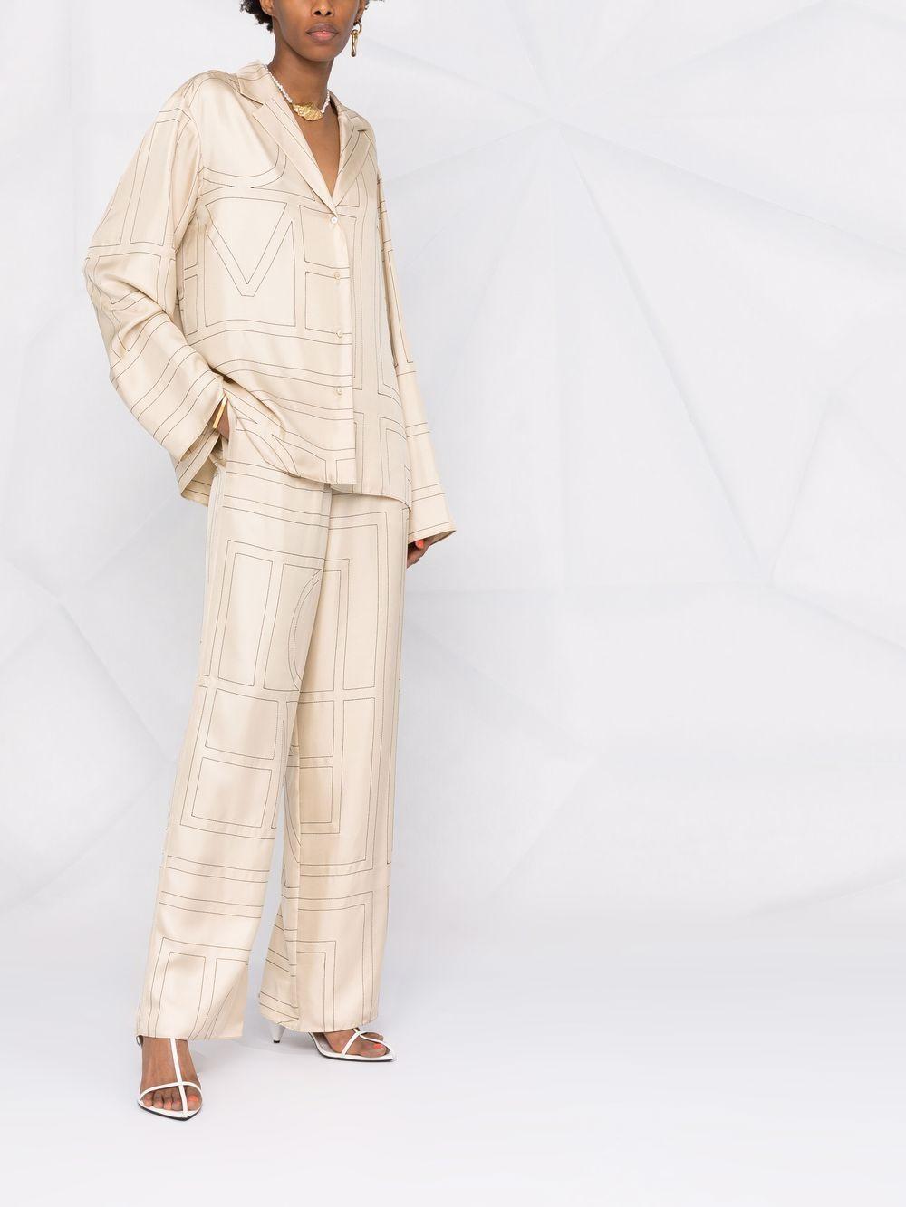 monogram silk pyjama shirt Product Image
