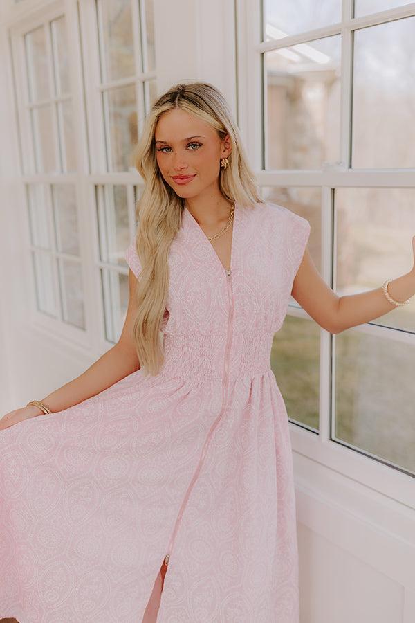 Garden Stroll Midi Dress in Pink Product Image