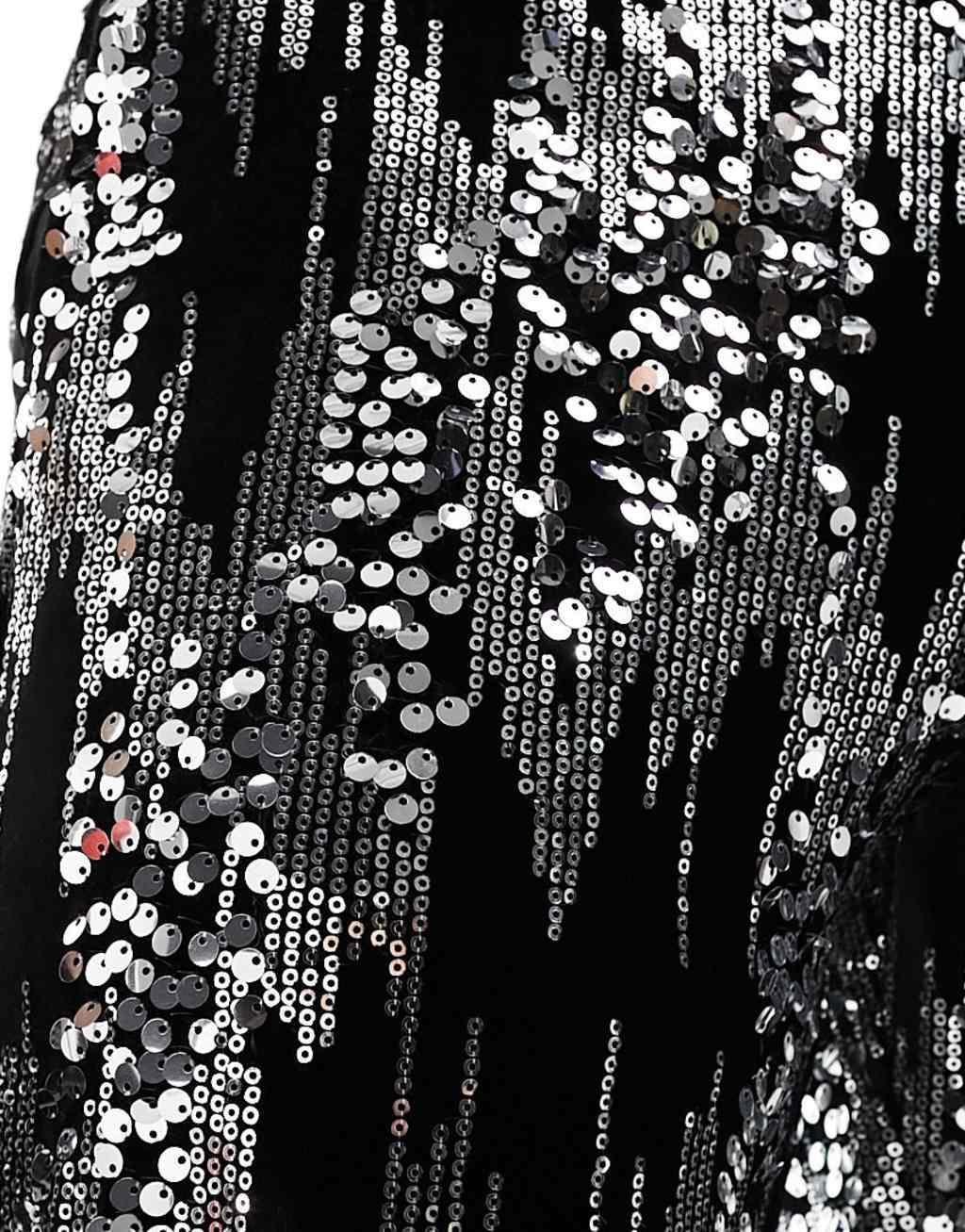ASOS DESIGN slim scattered sequin suit pants in silver Product Image