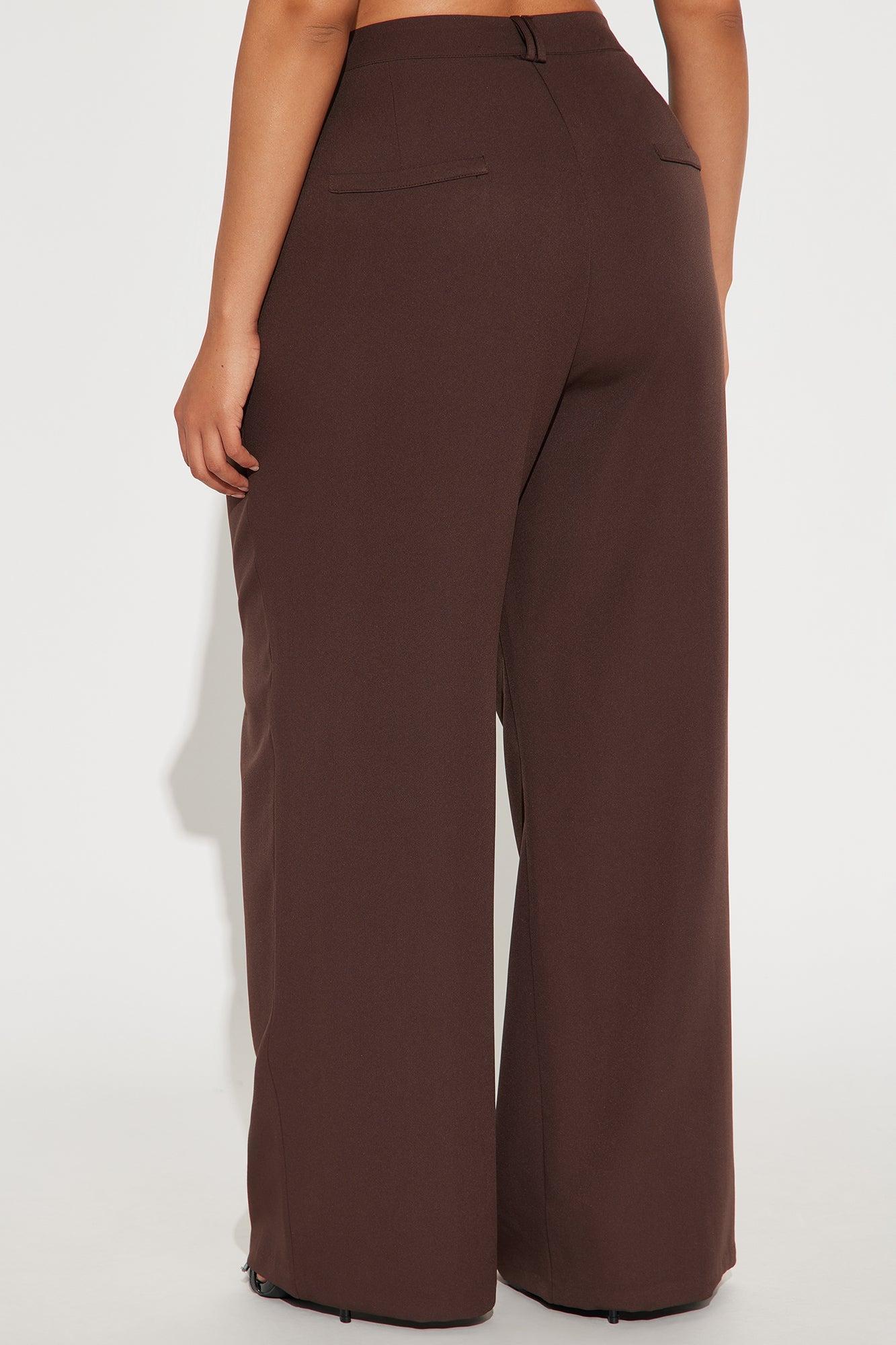 Office Behavior Wide Leg Trouser - Chocolate Product Image