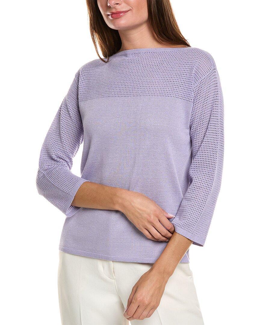 ST JOHN St. John Bateau Neck Sweater In Grey Product Image