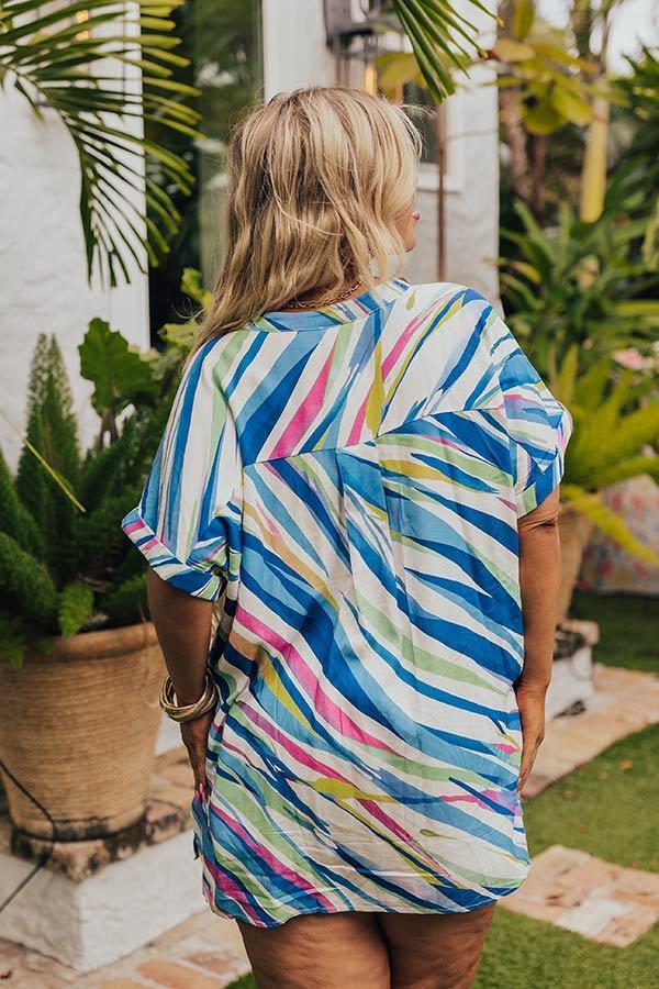 Sorbet Summer Shift Top in Blue Curves Product Image