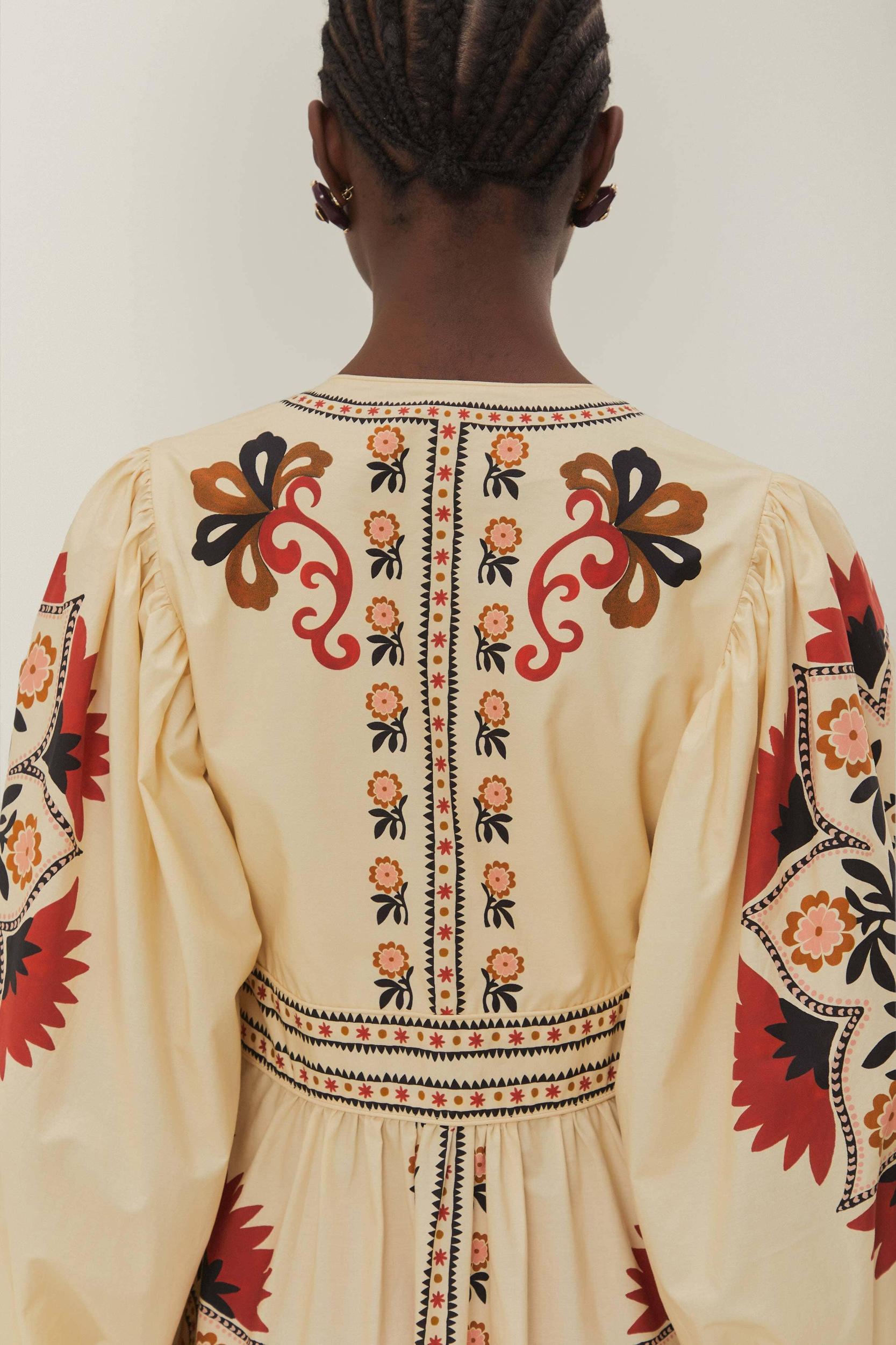 Cream Cashew Mandala Maxi Dress, CASHEW MANDALA CREAM / XXS Product Image