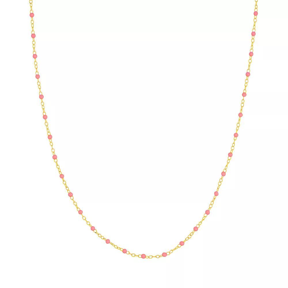 Color Romance 14k Gold Colored Enamel Bead Adjustable Necklace, Womens Product Image