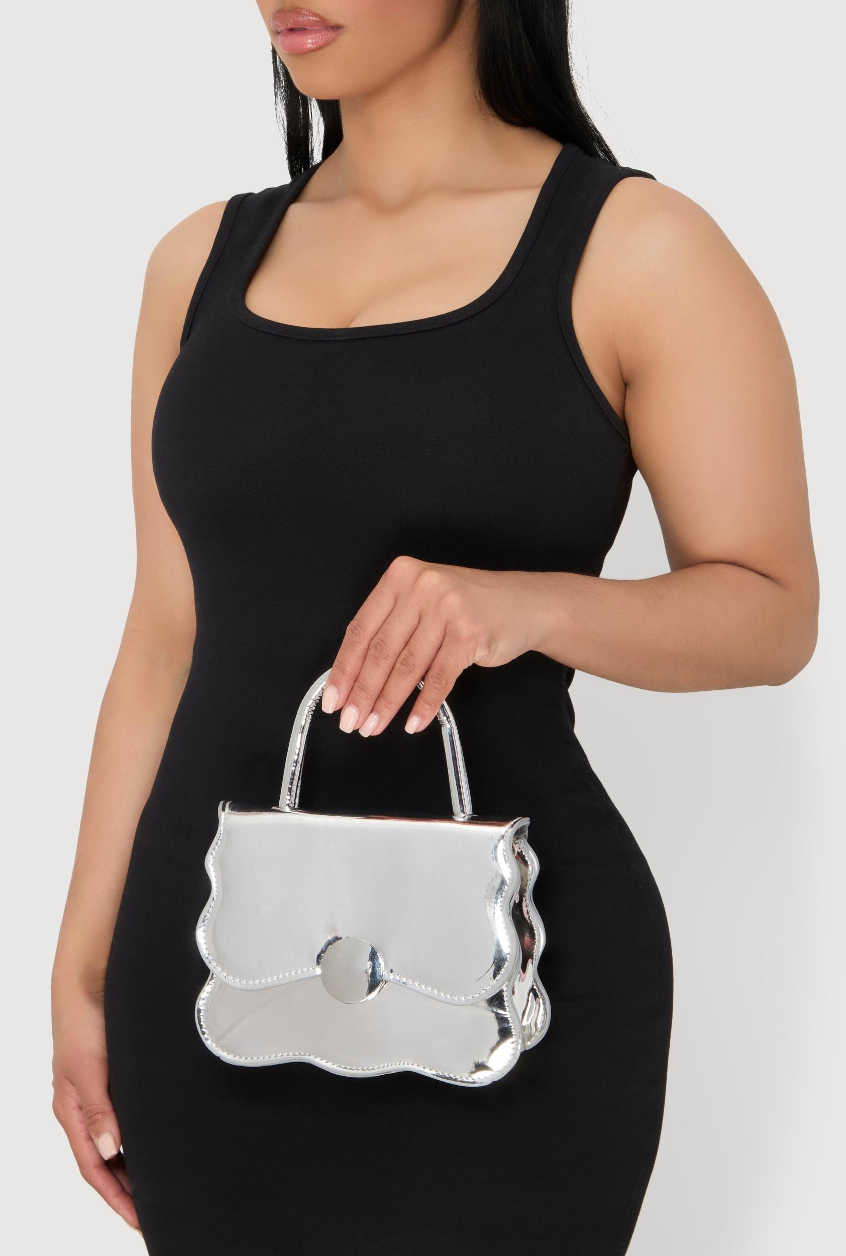 Scalloped Metallic Crossbody Bag Female Product Image