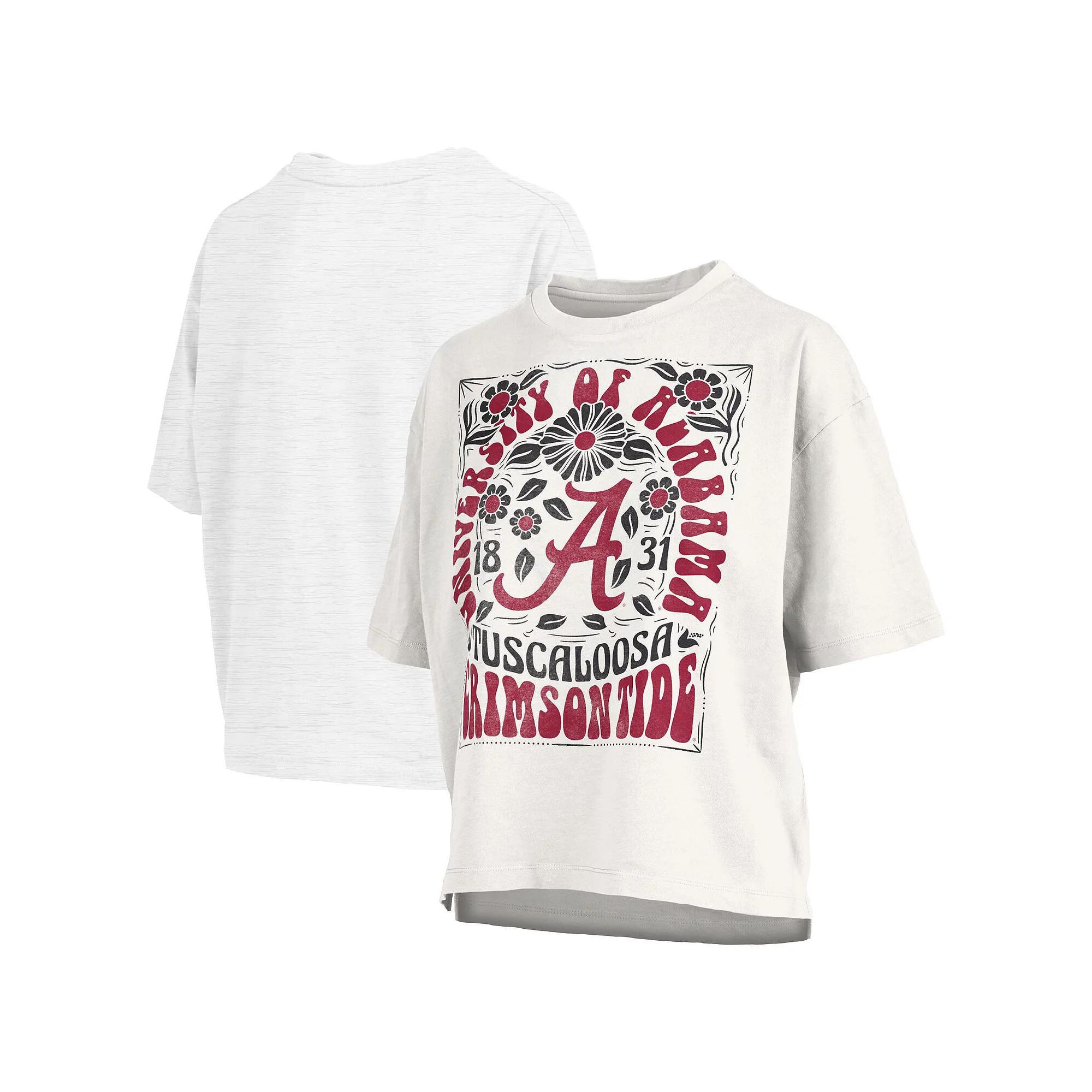 Women's Pressbox White Alabama Crimson Tide Harmony Oversized T-Shirt, Size: Medium Product Image