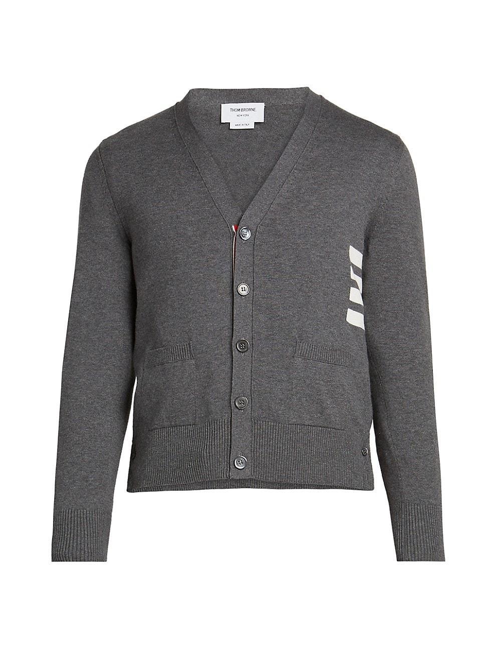 Mens 4-Bar Stripe V-Neck Cardigan Product Image