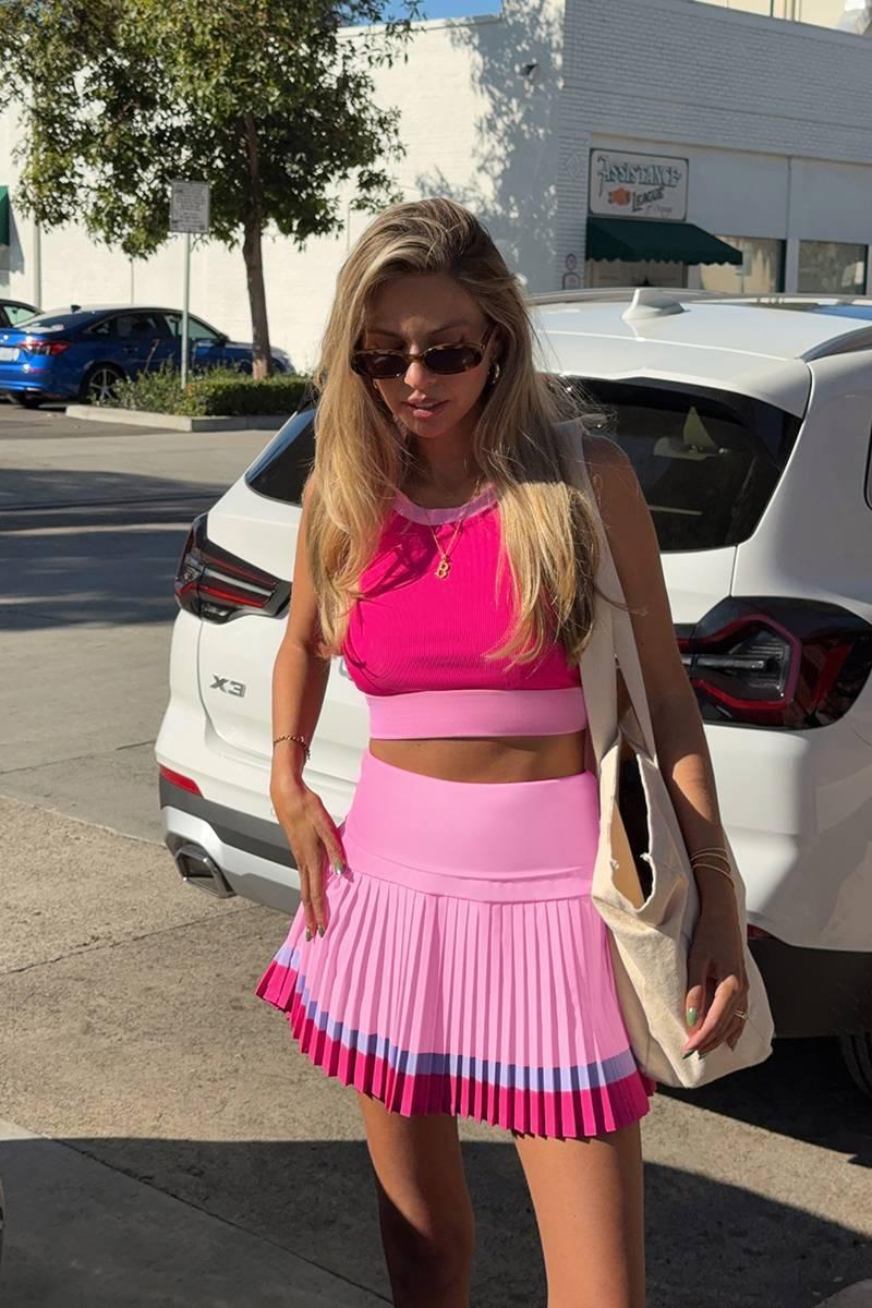 Gloria Skirt Raspberry Colorblock Product Image