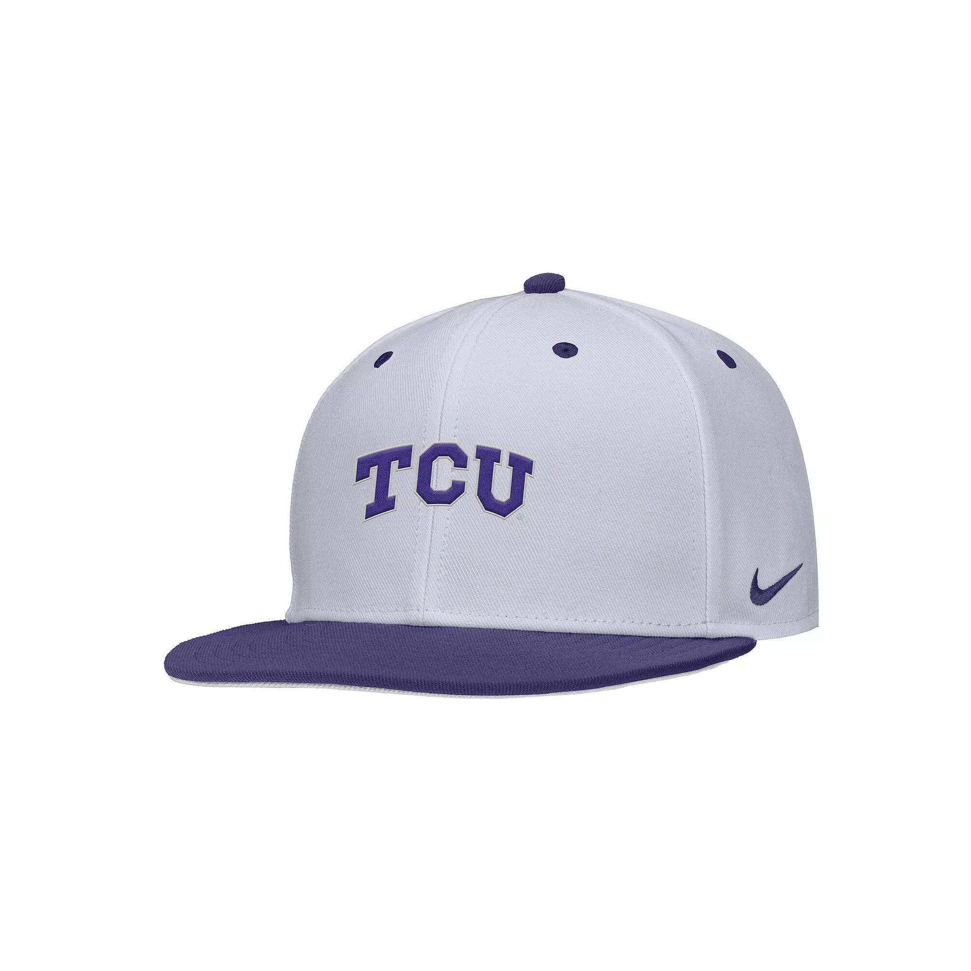 Men's Nike White TCU Horned Frogs  On-Field Baseball Performance Fitted Hat, Size: 7 3/8 Product Image