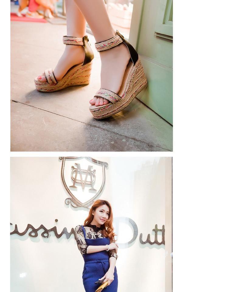 Ankle Strap Espadrille Platform Wedge Sandals Product Image