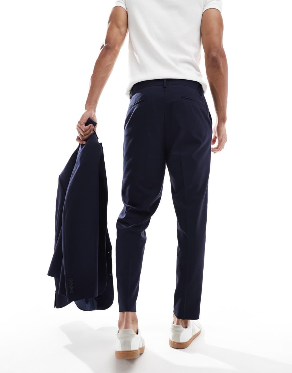 ASOS DESIGN tapered suit pants in brown Product Image