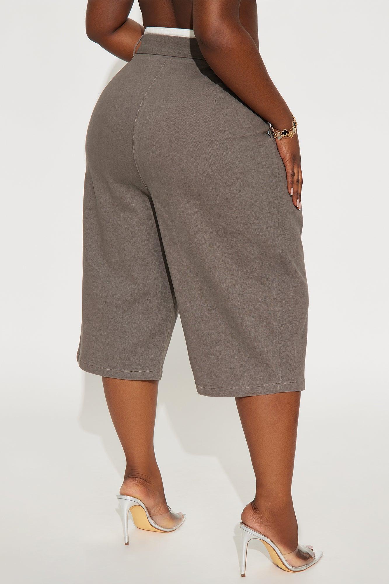 Janet Double Waistband Bermuda Short - Grey Product Image
