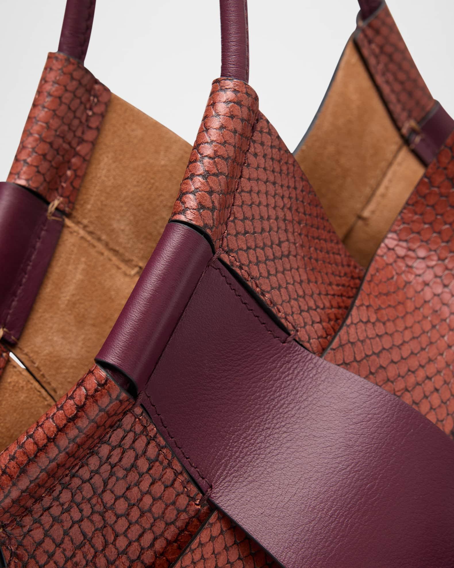 Charlotte Woven Snake-Print Leather Tote Bag Product Image