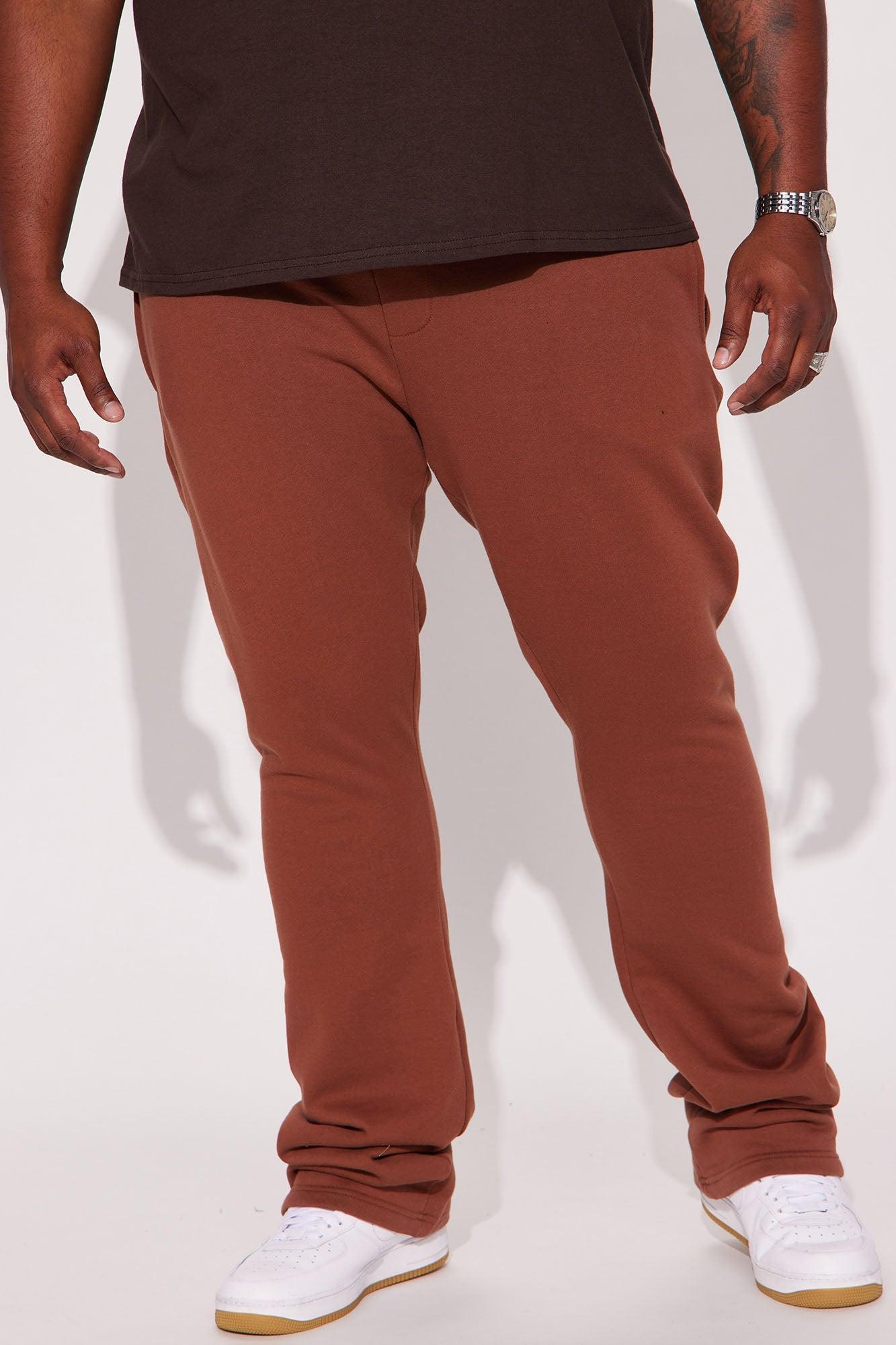 Tyson Skinny Stacked Flare Sweatpant - Chocolate Product Image