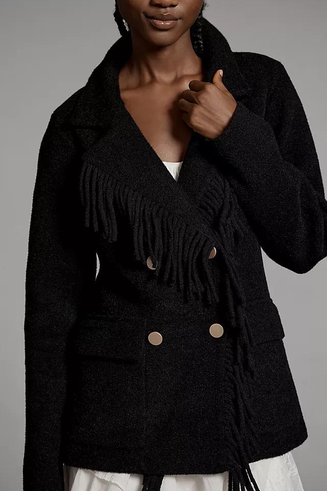 NVLT Knit Fringe Blazer Coatigan Product Image