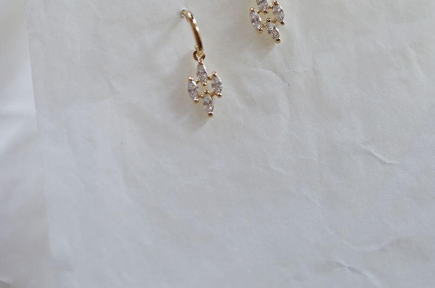 Rhinestone Sterling Silver Drop Earring Product Image
