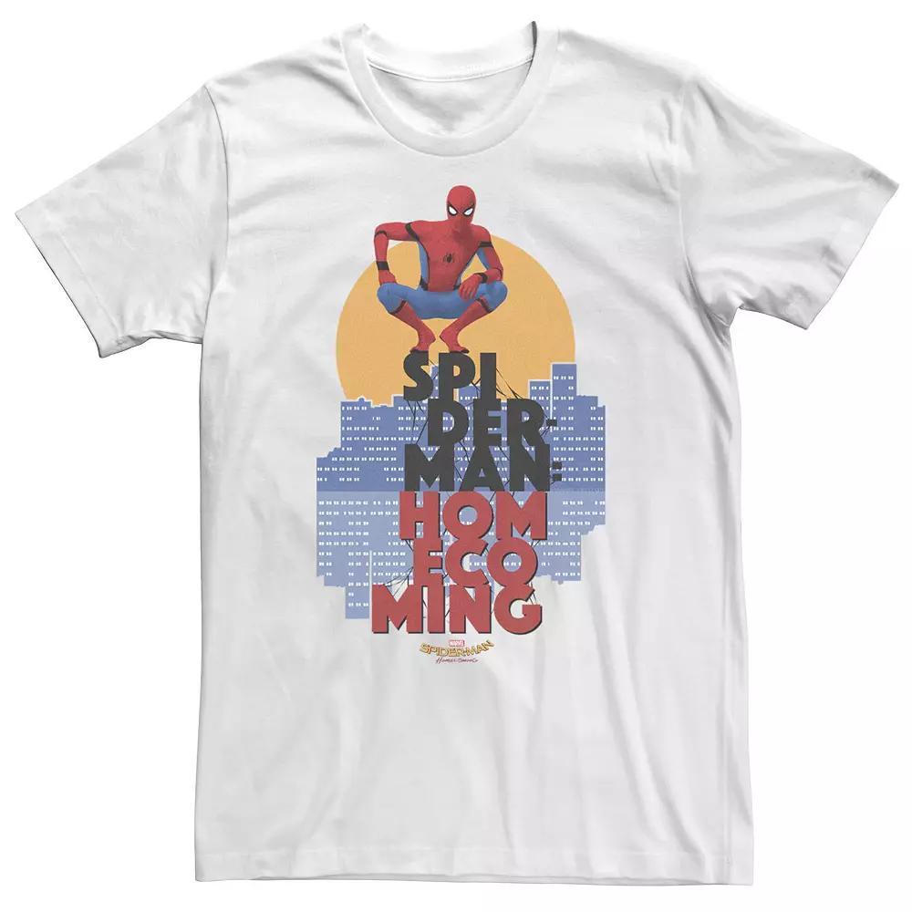 Big & Tall Marvel Spider-Man Homecoming Cityscape Perch Tee, Men's, Size: 4XL Tall, White Product Image
