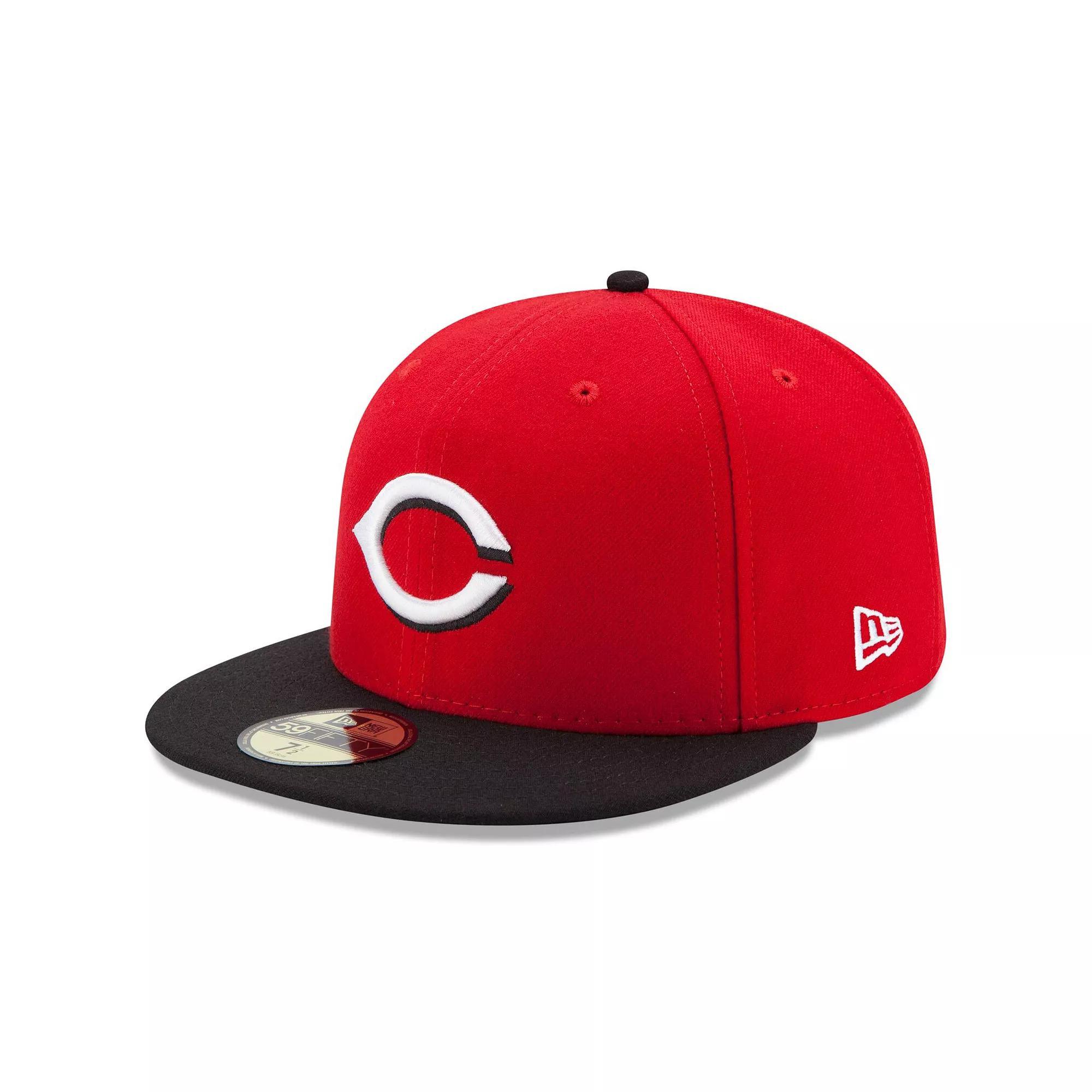 Mens New Era Red/Black Cincinnati Reds Road Authentic Collection On-Field 59FIFTY Fitted Hat Product Image