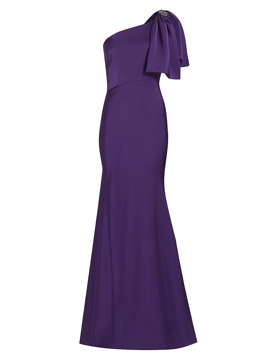 Womens Aubrey Satin One-Shoulder Gown Product Image