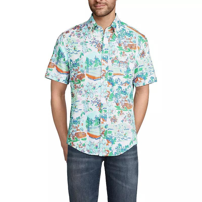Mens Lands End Traditional-Fit Essential Lightweight Poplin Button-Down Shirt Product Image