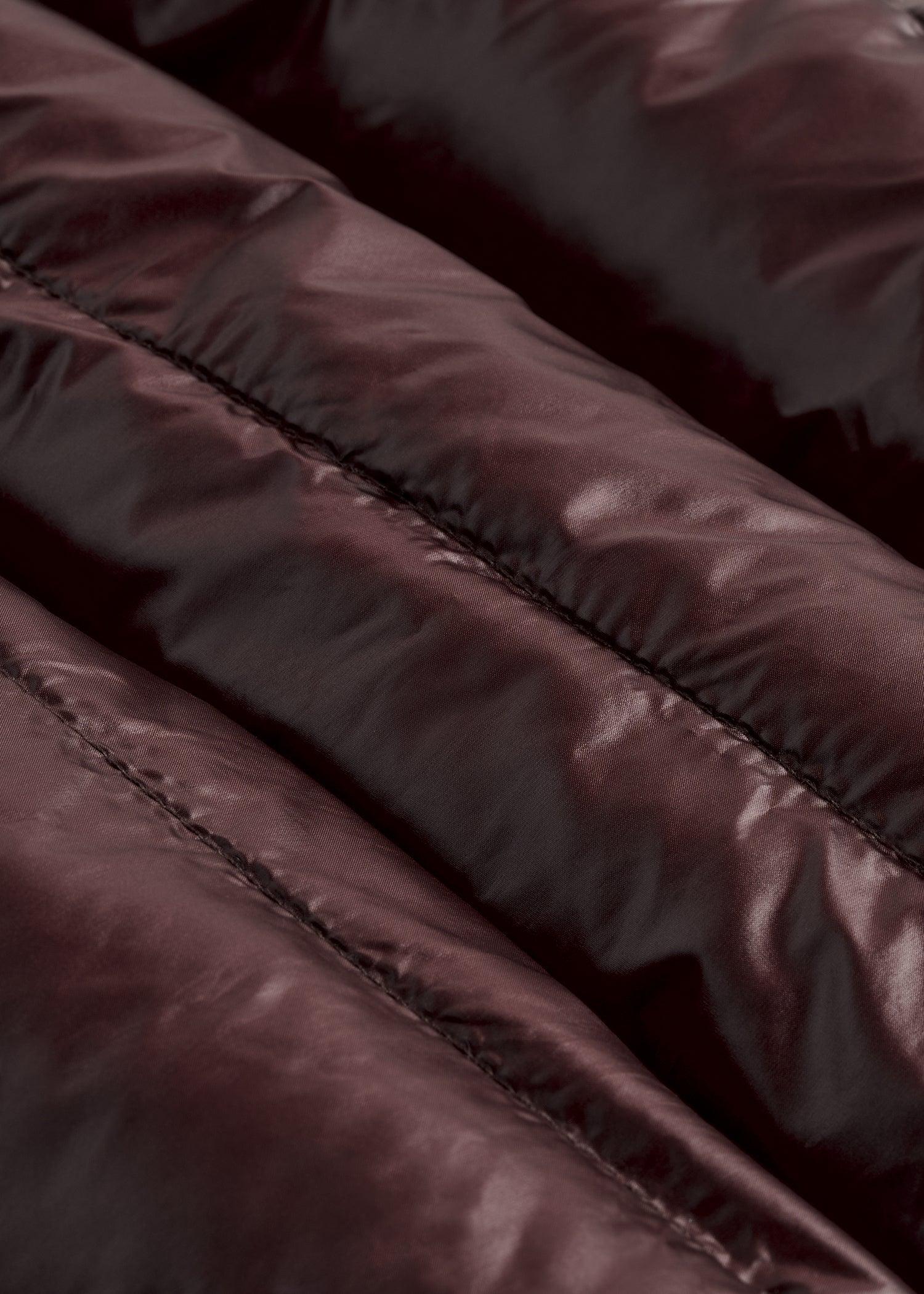 Packable Short Puffer Jacket for Tall Women in Oxblood Product Image
